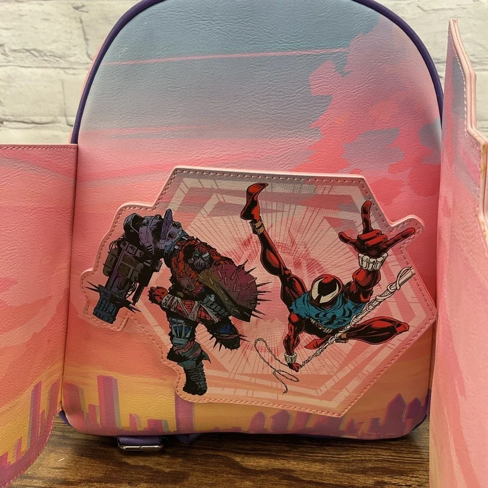 BoxLunch Marvel SpiderMan‎ Magnetic Fold Mini Backpack BoxLunch Exclusive